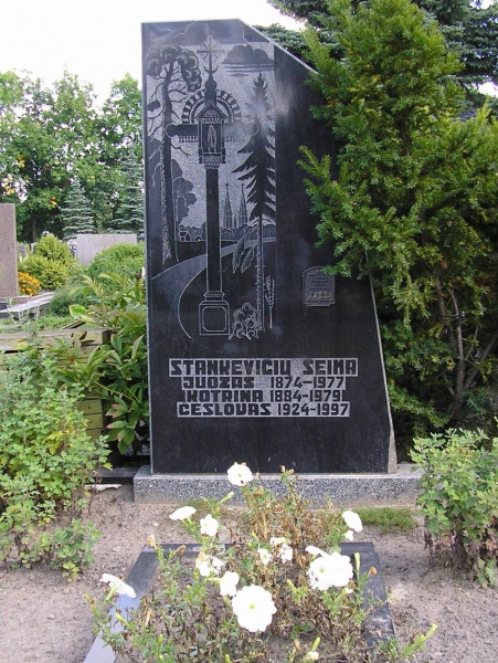 Vaizdas:Knygnesio Juozo Stankeviciaus (1874-1977) šeimos kapvietė Panevėžio Kristaus Karaliaus katedros kapinėse.jpg