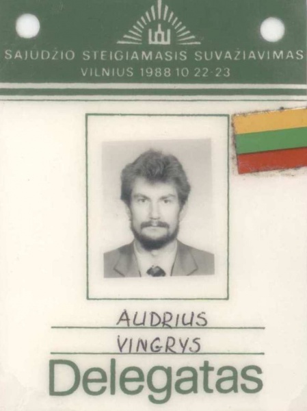 Vaizdas:Steigiamojo suvaziavimo delegatas - A. Vingrys.jpg