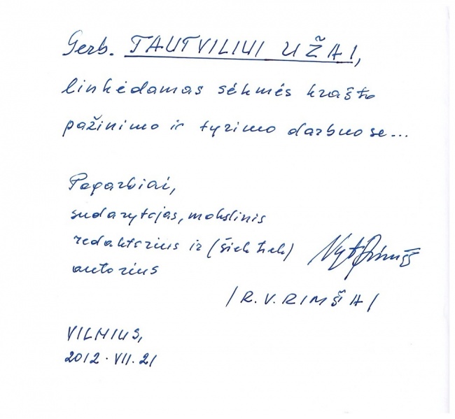 Vaizdas:Rimšos autografs Tautviliui 766.jpg