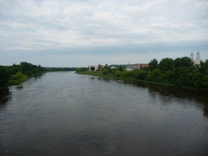 Neris ir Jonavos panorama nuo tilto per Nerį