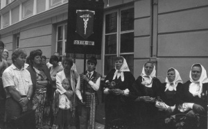 Seirijų  ansamblio vėliava ir dainos Vilniuje